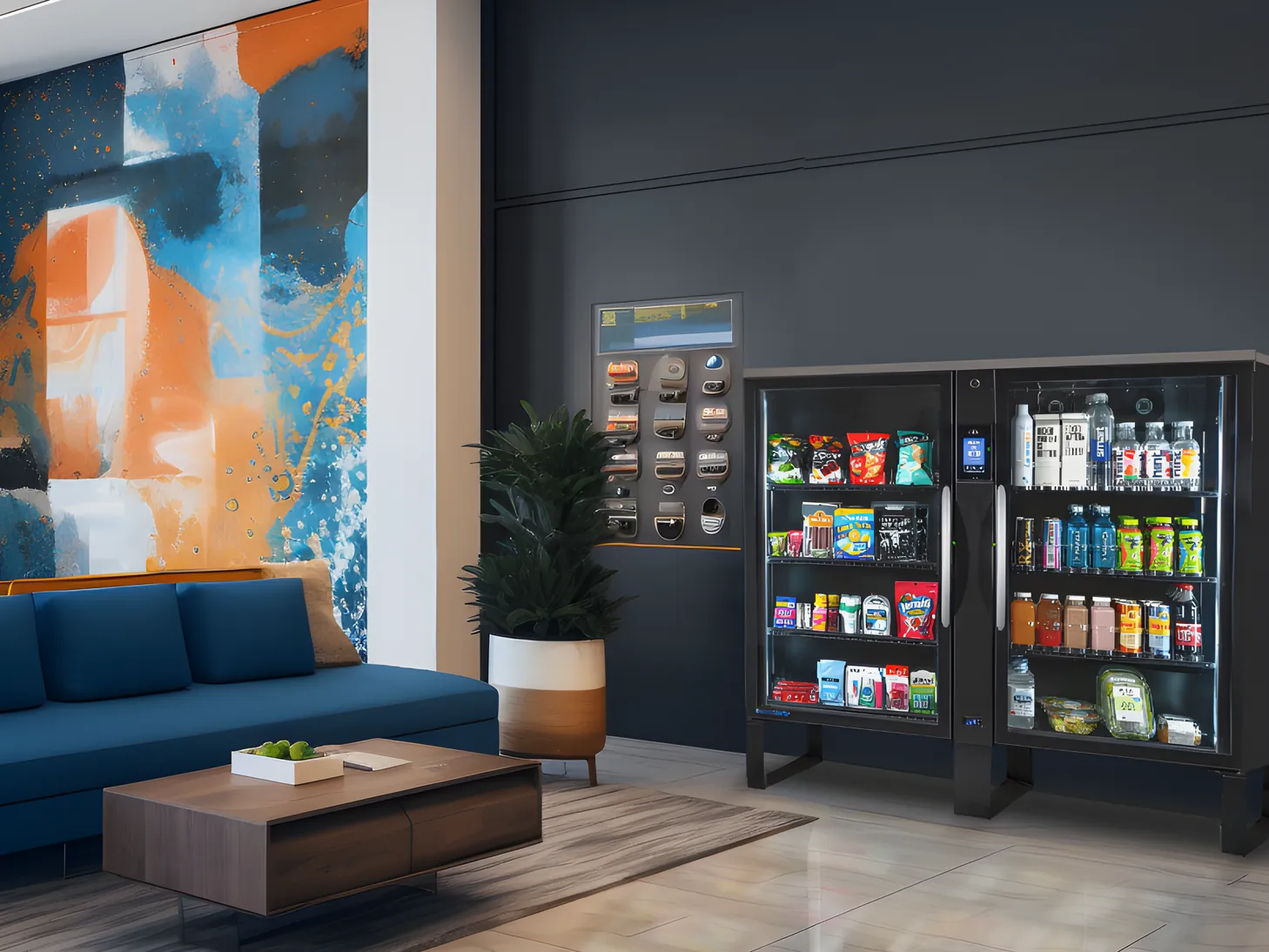 Smart market in an apartment lounge